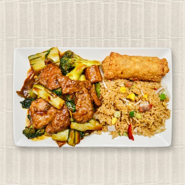 18. Szechuan Beef Platter.