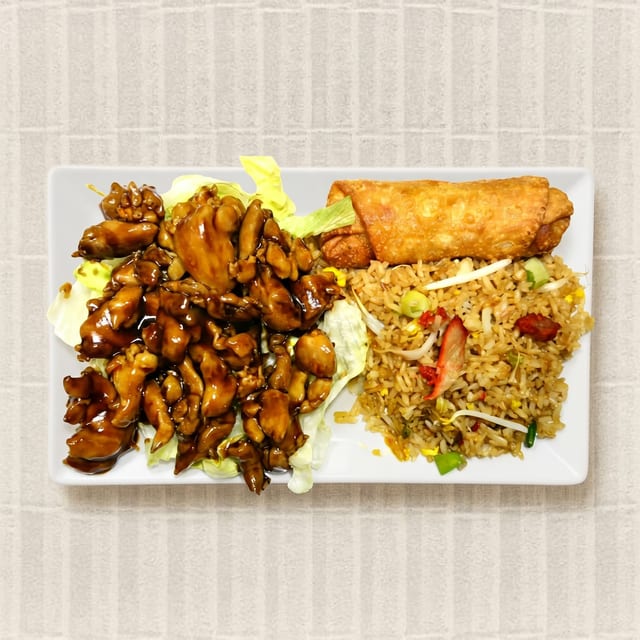 41. Bourbon Chicken Platter.