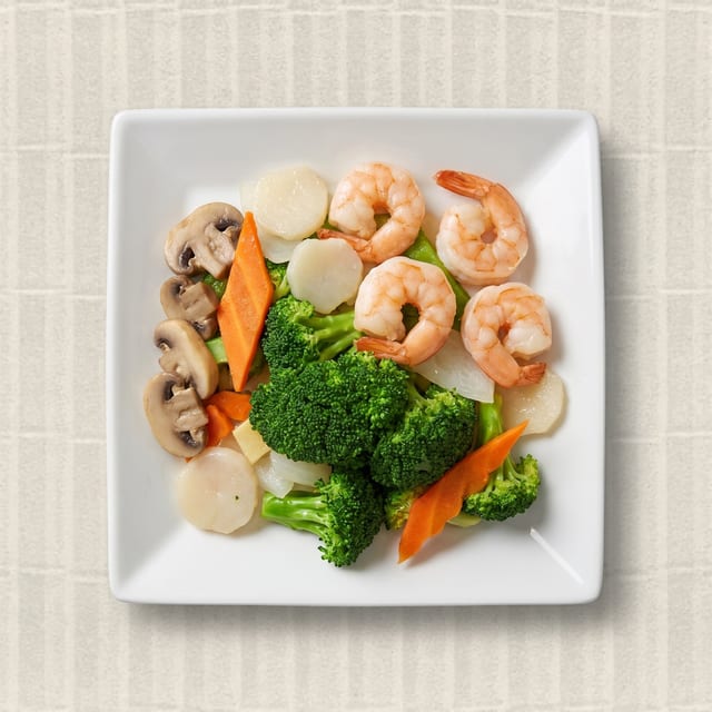 Steamed Shrimp Mixed Vegetables.