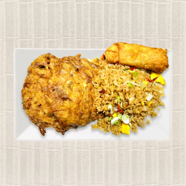 14. Pork Egg Foo Young Platter.