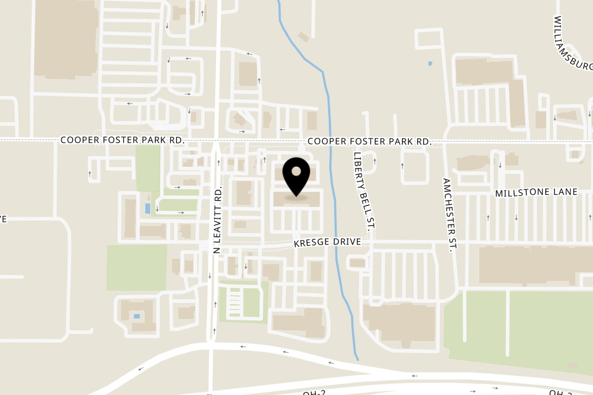 Map showing the location of Golden Crown Amherst Chinese Restaurant on 2292 Kresge Dr in Amherst
